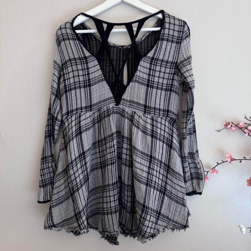 Free People Swing Me Baby Frayed hem Tunic - Picture 3 of 8